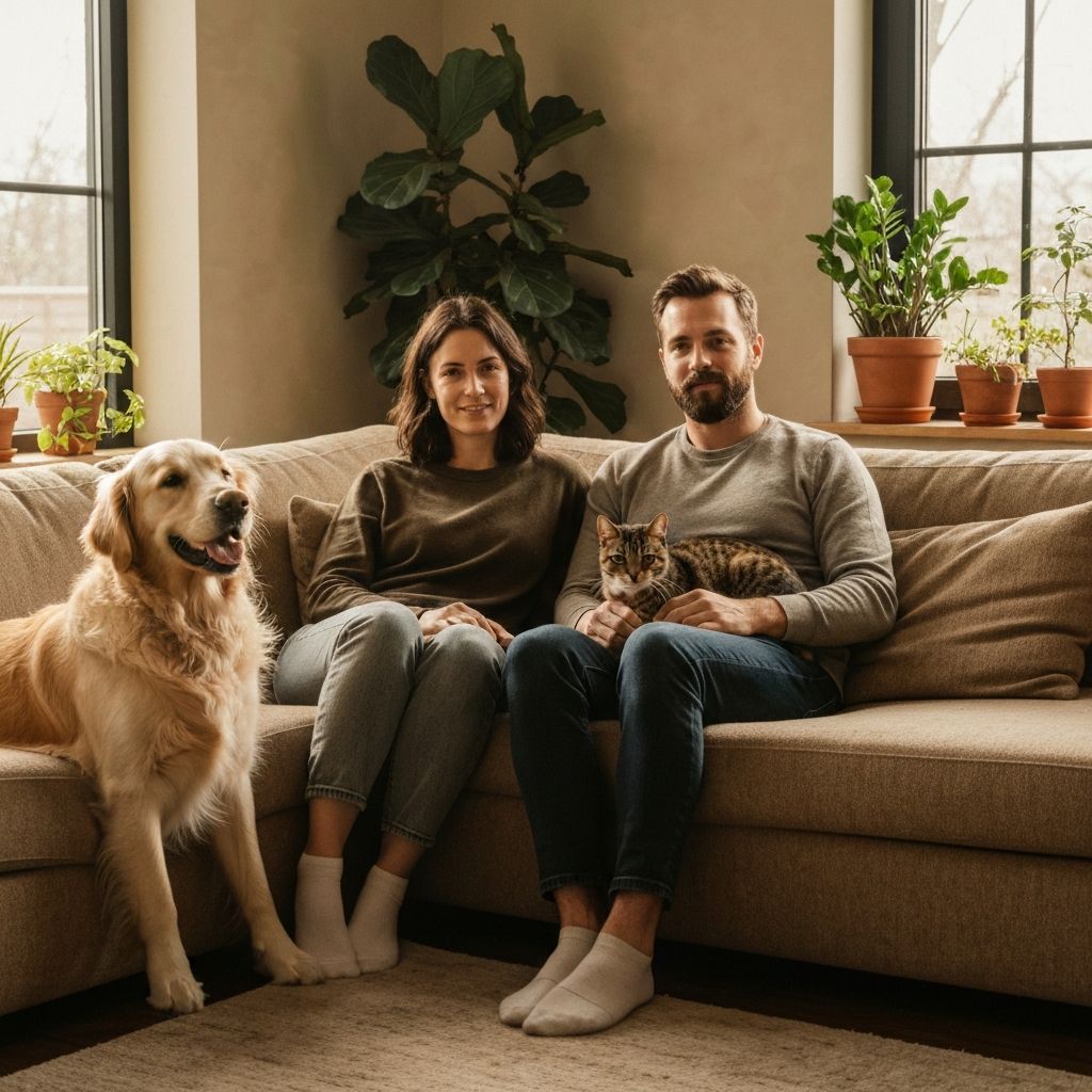 Sarah and Mike with their pets